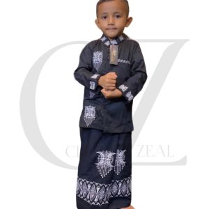 Baju setelan Koko Motif Bordir Pintu Aceh anak laki laki alamam lengan pendek usia 1-14 tahun new Baju Koko Anak Lengan Panjang Baju Koko Pria