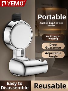 YEMO | Suction Shower Bracket Bathroom Mountable Adjustable Spray Head Base
