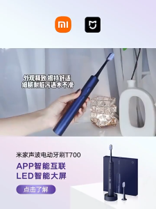 Xiaomi Mi Home Sonic Electric Toothbrush T700 Household Intelligent Waterproof Soft Hair Male and Female Generation Rechargeable USB Automatic Gift& Xiaomi MIJIA Ultrasonic Electric Toothbrush