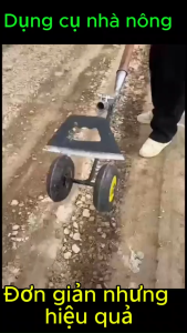 🚜 Dụng Cụ Xới Đất 2 Bánh Đa Năng – Xới Cỏ Xới Tơi Xốp Cày Đất Tam Giác Tiện Lợi
