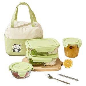Microwave Safe Glass Lunch Box Set Portable Meal Container with Soup Bowl New 2024 Bento Box Combo for Office Workers