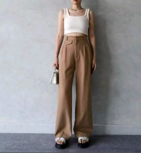 ORO PANTS Loose Pants Traousers highwaist Wanita-Celana anti Kusut-Celana Kulot Wanita-Celana Kerja Wanita celana kasual