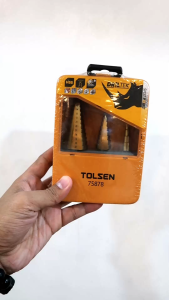 Tolsen 3pcs Titanium Coated Step Drill Bit Set75878 (4-12 - 4-32mm)