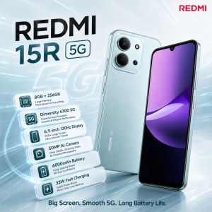 Redmi | 2026 new Redmi 15R 5G 8GB+256GB Phone 6.9 120Hz Eye-Care Display Dimensity 6300 6000mAh Battery 33W Charge Slim Design