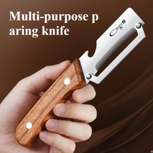 Stainless Steel Peeler Wooden Handle for Peeling Slicing Fruits Vegetables Durable Smooth Operation Peeler Kitchen Accessories