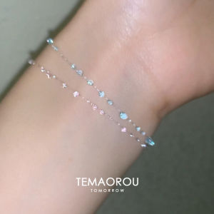 Morning Dew Crystal Clear Ice Blue Waterdrop Invisible Fishing Line Bracelet Unique Design Fashion Jewelry Hand Cord Bracelets