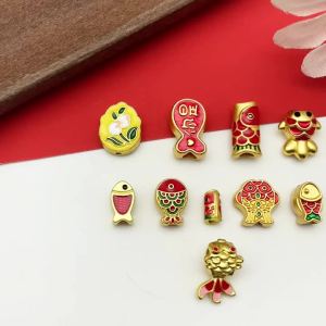 10 Chiếc Cá Nhỏ Charm Hợp Kim Men Mặt Dây Đôi Họa Tiết Hoa Tulip Hoa Hồng Nhiều Màu Sắc Tự Làm Phụ Kiện Cho Vòng Cổ Vòng Tay Bông Tai Móc Khóa