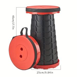226.8KG Load | Height Adjustable Folding Camping Stool with Handles | Retractable Seat for Hiking Fishing and Outdoor Picnics