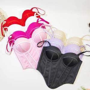 Spring Summer 2024 Irregular Fishbone Womens Bralette Tank Top Innerwear Outerwear Backless Shapewear Beauty Strap Vest