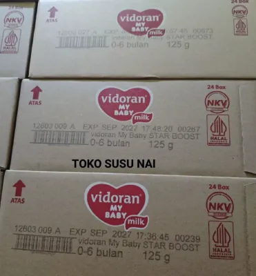 Vidoran My Baby Milk 0-6 Bulan 125 g 24 Box Halal 1 dus isi 24 kotak