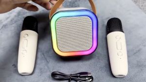 Speaker Bluetooth K12 Plus Mic 1 Set: Speaker KTV Cute Wireless Lucu Portable Luar Ruangan