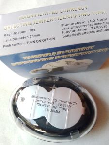MAGNIFIER  (LED CURRENTCY DETECTING/ JEWELRY  IDENTIFYING  TYPE) กล้องส่องพระ 40X25 MM+ LED + black light