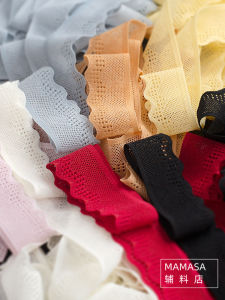 Wide 2.2cm Soft Colorful Elastic Lace Trim DIY Handmade Underwear Baby Clothes Hair Accessories Stretchy Auxiliary Materials