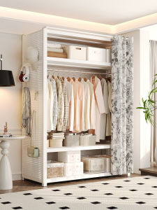Simple Steel Wardrobe Bedroom Clothes Storage Cabinet Hole Board Assembly Home Furniture Multifunctional Modern Style