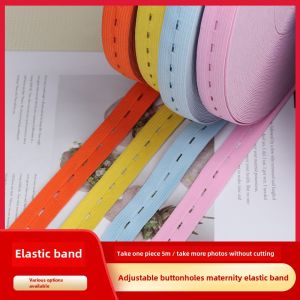 Pregnant Womens Elastic Band Width Adjustable Buttonhole Closing Pants Waist Shrinking Pants Belt Black and White Rubber Band Small Buckle Fixed