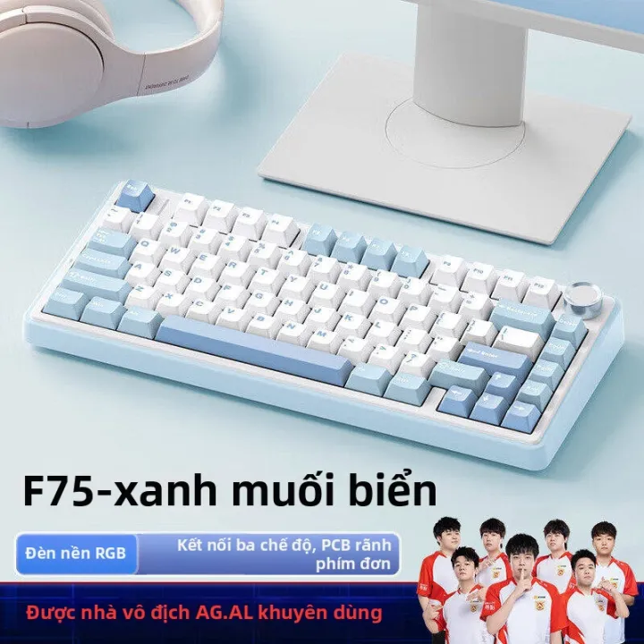 AULA | Bàn Phím Cơ Không Dây 3 Chế Độ F75, Gasket Mount, Hot-swap, Kèm Núm Xoay | BigBuy360 - bigbuy360.vn AULA | Bàn Phím Cơ Không Dây 3 Chế Độ F75, Gasket Mount, Hot-swap, Kèm Núm Xoay | BigBuy360 - bigbuy360.vn