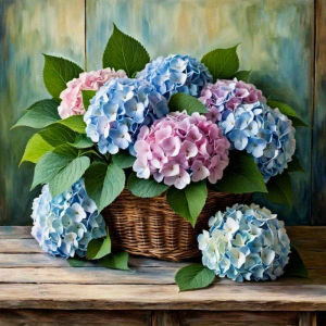 Cross Stitch Kits Hydrangea Basket Embroidery Flower Home Decor Needlework Threads 11CT Picture Printed