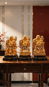 Laughing Buddha Figurine Decor 5 Kids / Koi Treasure / 5 Dragons Buddha for Prosperity Good Fortune