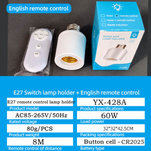 E27 60W Smart Timer Switch Lamp Holder Wireless Remote Control 110V 220V House Multi Light Bedroom Room