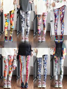 Quần Capri Thể Thao Mỏng Co Giãn in Họa Tiết Màu Sắc Cho Nữ Quần Capri Tập Yoga Thường Ngày Mùa Xuân 2025 Quần Capri Bó Sát