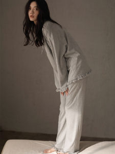 Bộ Đồ Ngủ Cotton Dài Tay Mỏng Rộng Rãi Cho Nữ Bộ Đồ Mặc Nhà Mùa Thu Đông Thoải Mái Thoáng Khí Dễ Mặc Ngoài Trời