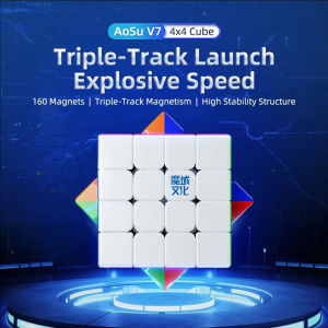 MoYu AoSu V7 Magnetic 4x4x4 Magic Speed Cube AOSU V7 Magnetic Track UV Cube Stickerless Puzzle Toys Gifts MOYU AOSU 4X4