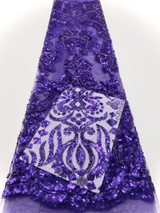 Vải Ren Đính Cườm Sang Trọng Châu Phi 2025 5 Thước Lưới Tuyn Thêu Kim Tuyến Dùng Cho Đám Cưới Và Váy Dự Tiệc