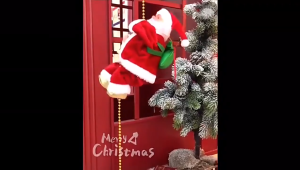 Santa Claus Music Electric Doll Electric Ladder Climbing/Beads Pendant Rope Christmas Gifts Hanging Ornaments New Year Decor