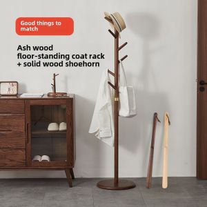 Original Heart Wood Floor Coat Stand Bedroom Minimalist Modern Corner Clothes Rack Clothes Rack For Home Floor Hanger