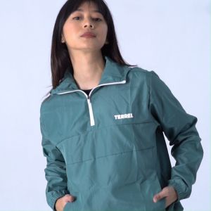 Terrel women basic cagoule jacket sage olah raga gym lari running