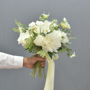 Bó Hoa Cưới Tròn Phong Cách Hàn Quốc Hoa Nhân Tạo Trang Trí Nhà Hoa Cưới Hoa Tươi Hoa Cưới Trang Trí Nhà