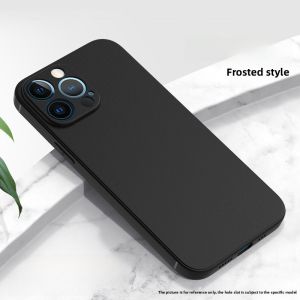 Henyou | Matte Silicone Phone Case For iPhone 15 Pro Max Full Protection Lens Soft Shell Anti-Fall Men Women Black Business Creative Simple