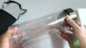 Crystal Glass Cup Double Layer Drinking Bottle Tea Mug Cup Thermal Thumbler