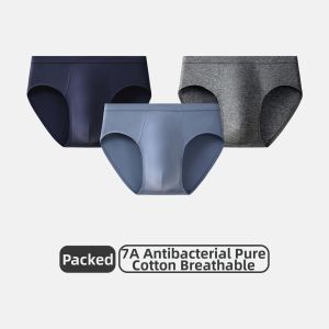 THREEGUN | Cotton Antibacterial Soft Breathable Mens Underwear for Seniors Not Clingy
