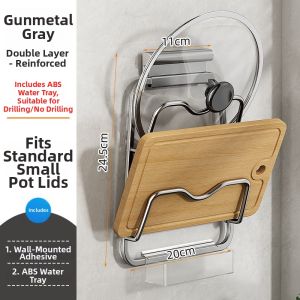 youqin | Wall Mounted No-drill Kitchen Storage Rack Stainless Steel