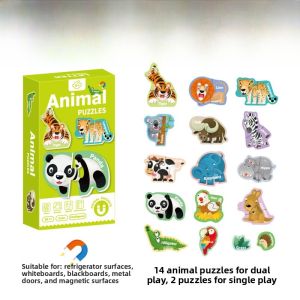 Early Childhood Education Magnetic Puzzle Toys Alphabet Animal Number Fridge Stickers Cognitive Intelligence Playthings for Kids 3+ Years Old