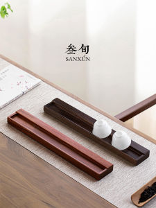 High-End Wooden Tea Cup Holder Rack Home Storage Display Tea Ceremony Drainage Accessories Tabletop Solid Wood Cup Holder