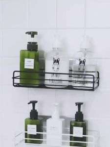 Kệ Kim Loại Dán Tường Siêu Dính Giá Sắt Để Đồ Phòng Tắm Nhà Bếp Treo Tường Đa Năng Tiện Lợi