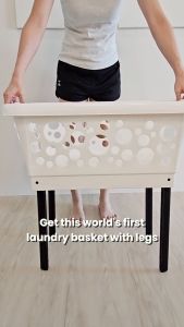 White Magic Laundry Basket on Legs