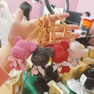 Móc Khóa Gấu Berick  Đính Đá Hoạt Hình Cao Cấp Treo Chìa Khóa ô TôTúi Xách Quà Tặng Ý Nghĩa