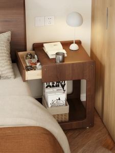 ZHUSHANXIA | C-Type Mobile Bedside Cabinet Bedroom Wooden