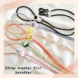 PROMO (1lusin) 12 pcs strap masker karakter#strap masker polos warna lucu dan imut