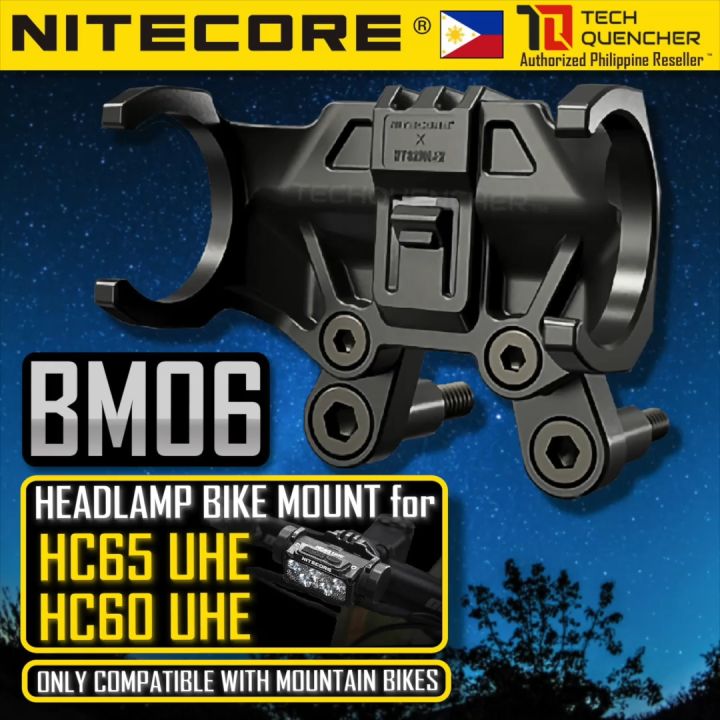 Nitecore BM06 Bike Mount for Headlamp - HC65 UHE - HC60 UHE - Mountain Bike -Sports Camera Interface
