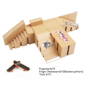 DIY Finger Skateboard Deck Ramp Set Pro Fingerboard Mini Skatepark Kit Mini Stunt Finger Board Skate Training for Kids Gifts