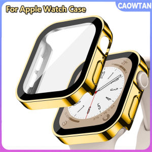 Glass+Case for Apple Watch ULtra 49mm 8 7 45mm 41mm 44mm 40mm Screen Protector Cover Straight Edge Bumper iWatch Series 4 5 SE Accessories