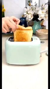 Yellow/Green Toaster Baking Bread Machine Sand Maker 2Slices Breakfast Automatic 6gears Adjustment Double Side Heating