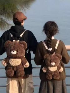 Túi Đeo Vai Hình Gấu Hình Trái Tim Dễ Thương Túi Vải Nhung Hoạt Hình Cho Nữ Quà Tặng Sinh Nhật Túi Đeo Vai Bằng Vải Nhung