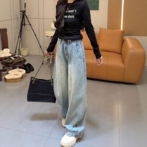 AIYITI | Vintage American Plus Size Loose Flared Leg Jeans