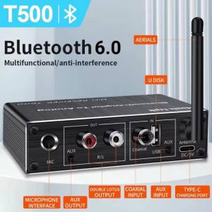 Kebidumei | Bluetooth 6.0 Audio Receiver 3.5mm AUX RCA Coaxial USB U-Disk Karaoke Stereo Wireless Adapter IR Control For Car Speaker PC
