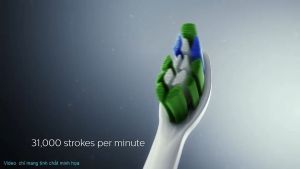 Bàn chải đánh răng điện nhãn hiệu Philips HX2421 pin NiMH thời sử dụng 42 phút tương đương với 14 ngày sử dụng